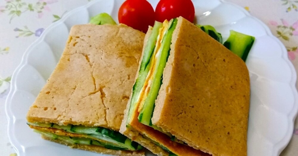 優秀レシピ(3)きゅうりと薄焼き玉子のオートミールサンド